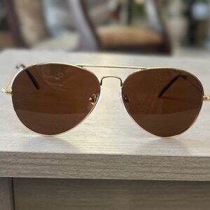 ✨ Classic Gold Aviator Sunglasses w/ Brown Lenses ✨